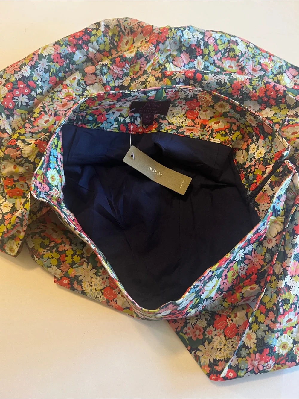 J.Crew x Liberty Fabrics Floral Shorts Attached Tie Waist 10 Cottagecore Preppy